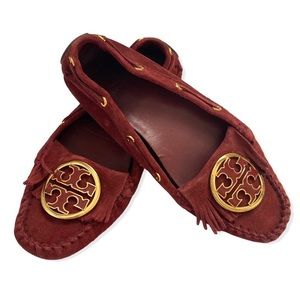 TORY BURCH Alexandra Moccasins Suede Pomegranate